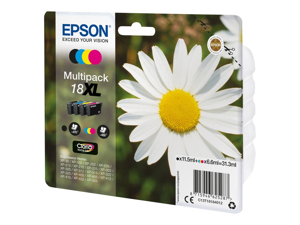 Epson 18XL - Pack de 4 - XL - noir, jaune, cyan, magenta