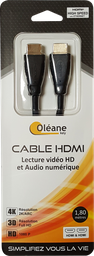 [OLCA-HDMI1] OLEANE Key Cable HDMI 1.4 male/m?le 1.80m - Digital/Display/Video